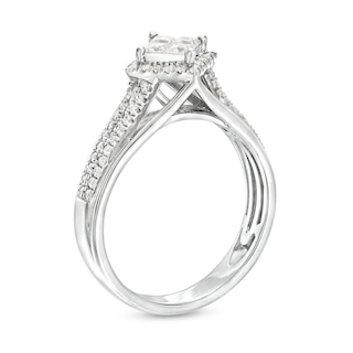 0.60 CT. T.W. Quad Princess-Cut Diamond Tilted Frame Engagement Ring in 10K White Gold