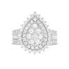 Thumbnail Image 3 of 2.00 CT. T.W. Pear Multi-Diamond Sunburst Frame Multi-Row Engagement Ring in 14K White Gold