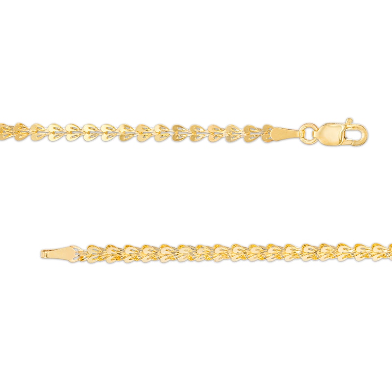 Heart Cutout Link Bracelet in 10K Gold - 7.25"|Peoples Jewellers