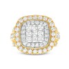 Thumbnail Image 4 of 2.95 CT. T.W. Princess-Cut Multi-Diamond Cushion Frame Vintage-Style Engagement Ring in 14K Gold