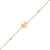 Child's Heart and Bead Station Bracelet in 14K Gold - 6.0"