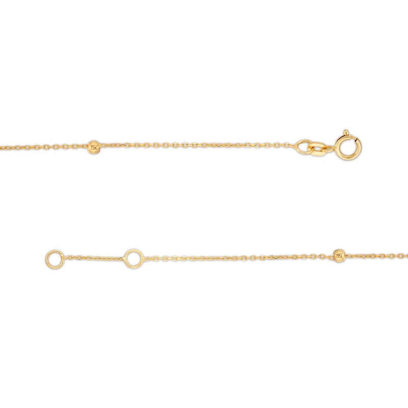 Child's Heart and Bead Station Bracelet in 14K Gold - 6.0"