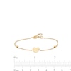 Child's Heart and Bead Station Bracelet in 14K Gold - 6.0"