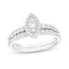 Thumbnail Image 1 of 0.45 CT. T.W. Marquise-Shaped Multi-Diamond Frame Bridal Set in 10K White Gold