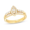 Thumbnail Image 0 of 0.45 CT. T.W. Marquise-Shaped Multi-Diamond Frame Bridal Set in 10K Gold