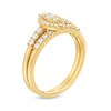Thumbnail Image 3 of 0.45 CT. T.W. Marquise-Shaped Multi-Diamond Frame Bridal Set in 10K Gold