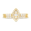 Thumbnail Image 3 of 0.45 CT. T.W. Marquise-Shaped Multi-Diamond Frame Bridal Set in 10K Gold
