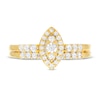 Thumbnail Image 4 of 0.45 CT. T.W. Marquise-Shaped Multi-Diamond Frame Bridal Set in 10K Gold