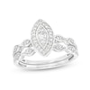 Thumbnail Image 0 of 0.23 CT. T.W. Marquise-Shaped Multi-Diamond Frame Art Deco-Inspired Bridal Set in Sterling Silver