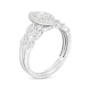 Thumbnail Image 3 of 0.23 CT. T.W. Marquise-Shaped Multi-Diamond Frame Art Deco-Inspired Bridal Set in Sterling Silver