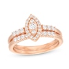 Thumbnail Image 0 of 0.45 CT. T.W. Marquise-Shaped Multi-Diamond Frame Bridal Set in 10K Rose Gold