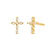 Thumbnail Image 0 of Child's 0.085 CT. T.W. Diamond Cross Stud Earrings in 14K Gold