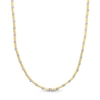 Diamond-Cut Bead Station Tube Necklace in 18K Two-Tone Gold