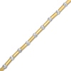 Diamond-Cut Bead Station Tube Bracelet in 18K Two-Tone Gold