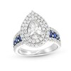 Thumbnail Image 1 of TRUE Lab-Grown Diamonds by Vera Wang Love 1.69 CTW. Pear and Blue Sapphire Engagement Ring in 14K White Gold (F/VS2)