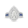 Thumbnail Image 4 of TRUE Lab-Grown Diamonds by Vera Wang Love 1.69 CTW. Pear and Blue Sapphire Engagement Ring in 14K White Gold (F/VS2)