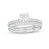 Thumbnail Image 0 of Canadian Certified Centre Diamond 1.33 CT. T.W. Bridal Set in 14K White Gold (I/I1)