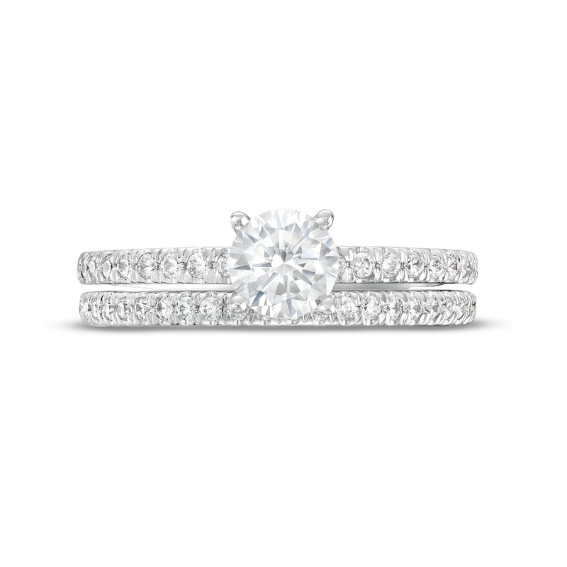 Canadian Certified Centre Diamond 1.33 CT. T.W. Bridal Set in 14K White Gold (I/I1)