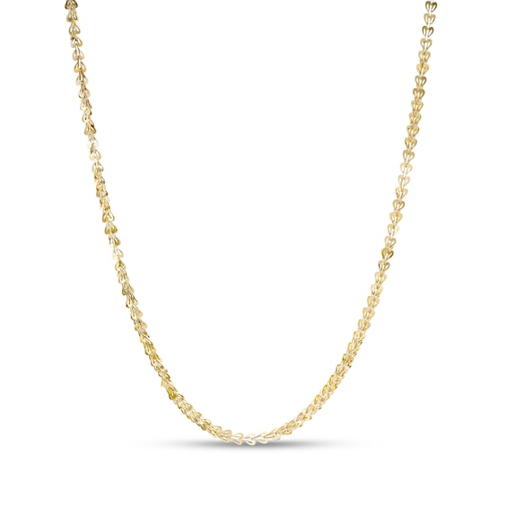 Heart Cutout Link Necklace in 10K Gold - 18"