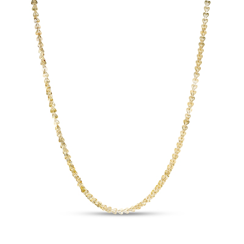 Main Image 1 of Heart Cutout Link Necklace in 10K Gold - 18"