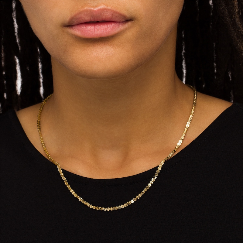 Main Image 2 of Heart Cutout Link Necklace in 10K Gold - 18"