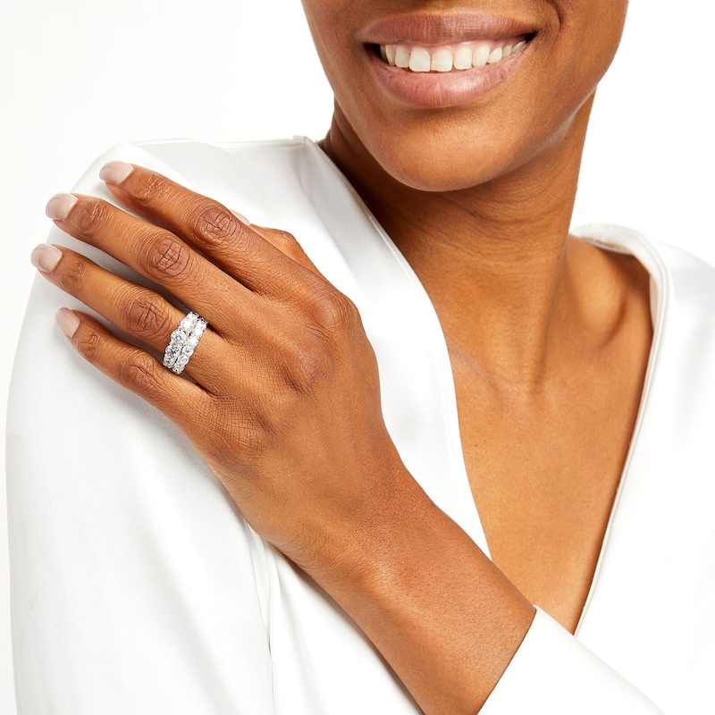 Main Image 2 of 2.95 CT. T.W. Diamond Past Present Future® Bridal Set in 14K White Gold (I/I2)