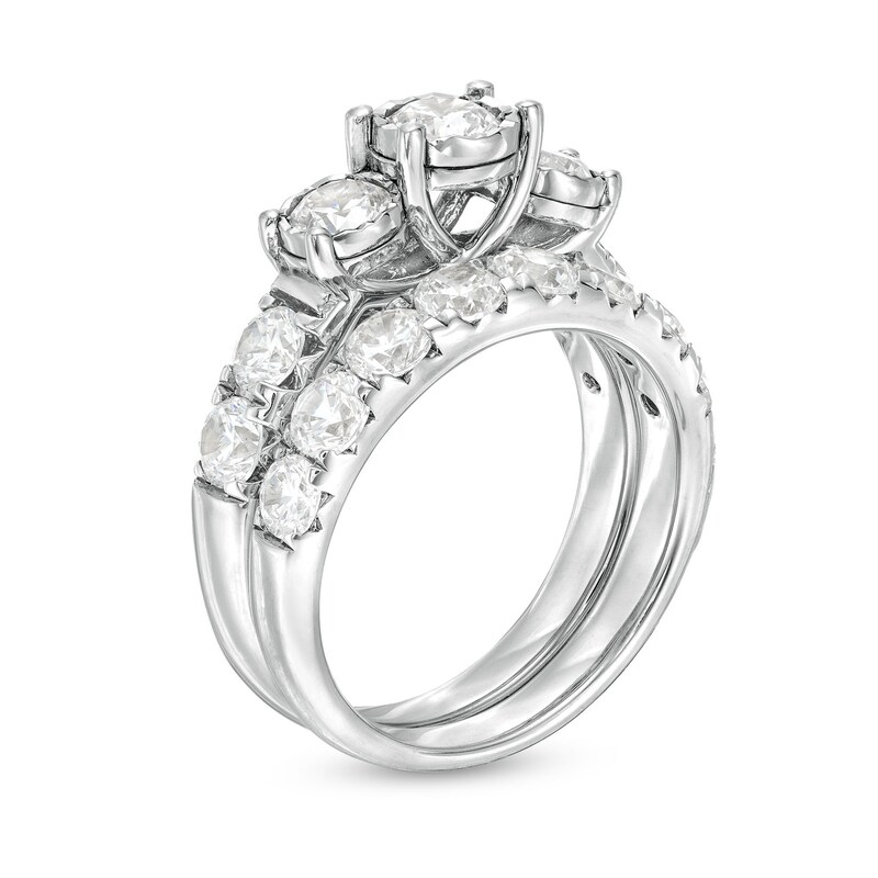 2.95 CT. T.W. Diamond Past Present Future® Bridal Set in 14K White Gold (I/I2)