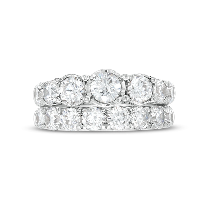 Main Image 4 of 2.95 CT. T.W. Diamond Past Present Future® Bridal Set in 14K White Gold (I/I2)
