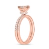 Thumbnail Image 2 of Pear-Shaped Morganite and 0.32 CT. T.W. Diamond Bridal Set in 10K Rose Gold