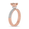 Thumbnail Image 1 of Oval Morganite and 0.32 CT. T.W. Diamond Bridal Set in 10K Rose Gold
