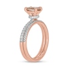 Oval Morganite and 0.32 CT. T.W. Diamond Bridal Set in 10K Rose Gold