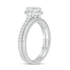 Thumbnail Image 1 of 6.0mm White Lab-Created Sapphire and 0.46 CT. T.W. Diamond Frame Bridal Set in 10K White Gold