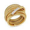 Thumbnail Image 1 of 0.085 CT. T.W. Diamond Ribbed Layered Ring in 18K Gold - Size 7