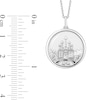 Collector's Edition Enchanted Disney 100th Anniversary 0.065 CT. T.W. Diamond and White Topaz Castle Pendant in Sterling Silver