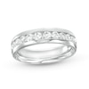 Thumbnail Image 1 of Men's 1.00 CT. T.W. Certified Lab-Grown Diamond Ten Stone Wedding Band in 14K White Gold (F/SI2)