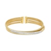 Thumbnail Image 0 of Italian Gold 0.30 CT. T.W. Diamond Ribbed Layered Cuff in 18K Gold