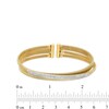 Thumbnail Image 2 of Italian Gold 0.30 CT. T.W. Diamond Ribbed Layered Cuff in 18K Gold