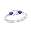 Thumbnail Image 1 of 0.33 CT. T.W. Diamond and Pear-Shaped Blue Sapphire Past Present Future® Engagement Ring in 14K White Gold (I/I2)
