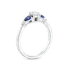 Thumbnail Image 1 of 0.33 CT. T.W. Diamond and Pear-Shaped Blue Sapphire Past Present Future® Engagement Ring in 14K White Gold (I/I2)