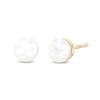 Thumbnail Image 0 of 5.0mm Cultured Freshwater Pearl Button Stud Earrings in 10K Gold