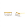 Thumbnail Image 0 of 3.0mm Button Cultured Freshwater Pearl Bar Stud Earrings in 10K Gold