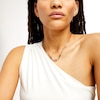 Thumbnail Image 2 of 0.25 CT. T.W. Diamond Paper Clip Chain Necklace in 18K Two-Tone Gold - 17.5"