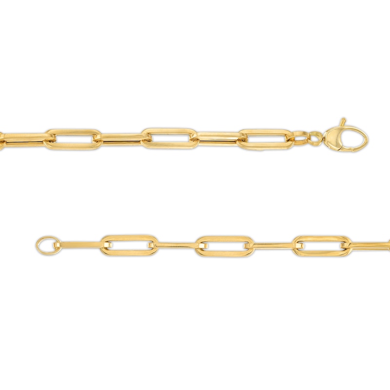 Main Image 3 of 0.25 CT. T.W. Diamond Paper Clip Chain Necklace in 18K Two-Tone Gold - 17.5"
