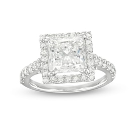 3.75 CT. T.W. Princess-Cut Certified Lab-Grown Diamond Square Frame Engagement Ring in 14K White Gold (F/SI2)