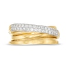 Thumbnail Image 3 of Italian Gold 0.30 CT. T.W. Diamond Layered Overlay Ring in 18K Gold - Size 7