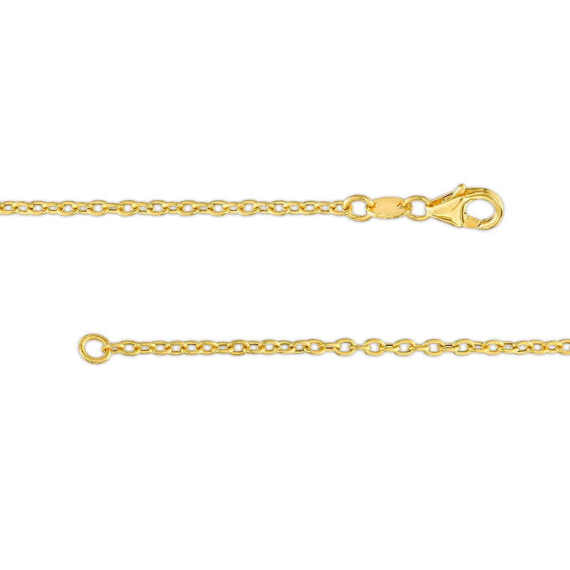 Main Image 3 of 0.20 CT. T.W. Multi-Diamond and Bead Station Dangle Necklace in 18K Two-Tone Gold - 17"