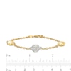 Thumbnail Image 3 of Italian Gold 0.20 CT. T.W. Multi-Diamond and Bead Station Bracelet in 18K Two-Tone Gold - 7.5"
