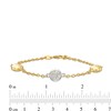 Thumbnail Image 3 of Italian Gold 0.20 CT. T.W. Multi-Diamond and Bead Station Bracelet in 18K Two-Tone Gold - 7.5"