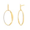 Thumbnail Image 1 of 0.18 CT. T.W. Diamond Oval Drop Earrings in 18K Gold