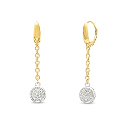 0.40 CT. T.W. Multi-Diamond Rolo Chain Drop Earrings in 18K Two-Tone Gold